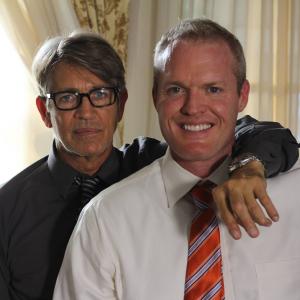 Eric Roberts and Bo Linton on the set of Sangre Negra