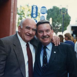 Ed Asner and Alexander MacKenzie on the set of Payback: The Kathryn Kulman Story