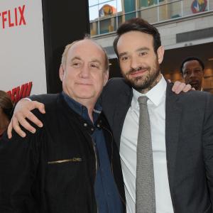 Jeph Loeb and Charlie Cox at event of Daredevil 2015