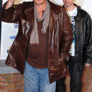 Mike Breyer with Costas Mandylor at the 2010 Scream Awards Red Carpet arrival