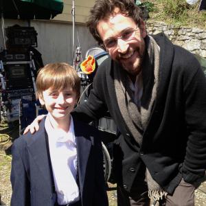 Harp Sandman with Noah Wyle on the set of The World Made Straight (2015)