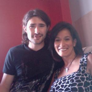 With Matt Dallas on the set of Ghost of Goodnight Lane