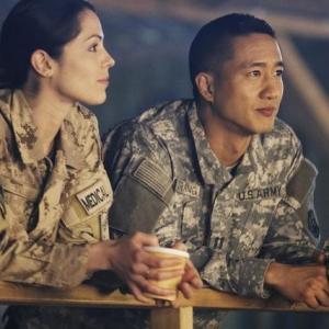Still of Terry Chen and Michelle Borth in Combat Hospital Hells Bells 2011