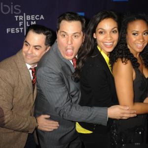 Schwartzy and Pagana goof around with girl pals Rosario Dawson and Traci Thoms