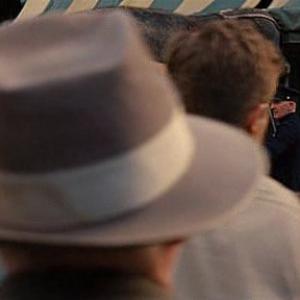 George Fitch Watson in Water for Elephants with lost elephant (played by Tai) and Robert Pattinson