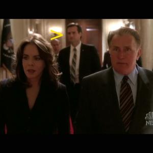 George Fitch Watson in The West Wing final Episode President Bartlets final White House Secret Service Escort main hall S07E22 with Martin Sheen and Stockard Channing Allison Janney John Spencer Bradley Whitford