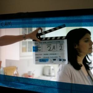 Michelle D'Alessandro Hatt on set (The Girl Without a Song)