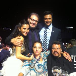 Martha Higareda, Joaquin Cosio, Jaime Camil, Jorge Mondragon & Veronica Falcon at the Gente MGM/OK awards dinner. Mexico City