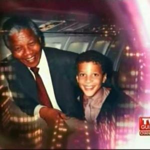 Nelson Mandela and Justin as a young boy