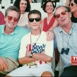 Michael Douglas, Justin (14 years old), Jack Nicholson. Summer Olympics; Barcelona, Spain; 1992