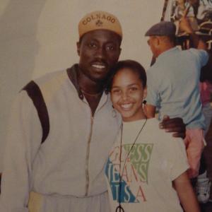 Wesley Snipes and Goddaughter Cashala L'Shauntyelle on the set of 
