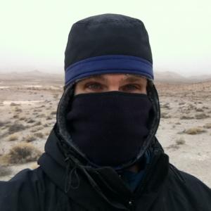 On the set of Scenic Route (2012) during a sand storm in Death Valley