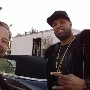 Brent Duncan with Slim Thug on the set of RED ALL OVER