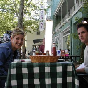 Jane Rumsfield Natalie Durante and Steve Wilson Pete Capella share a lunch in a scene from Never Among Friends 2002