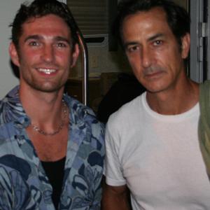 Benjamin Kanes with David Strathairn on the set of My Blueberry Nights 2006