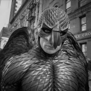 Benjamin Kanes in full superhero glory on the set of Birdman 2014