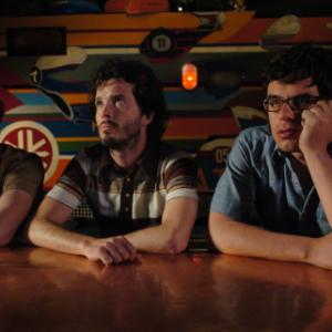 Still of Rhys Darby Bret McKenzie and Jemaine Clement in Flight of the Conchords 2007