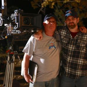 Marc Ferrero Producer and Sean Robert Olson on the set of The Contractor