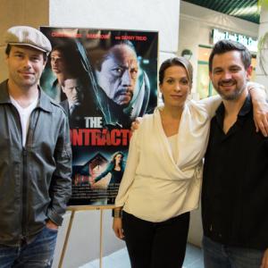 Brad Rowe Christina Cox and Sean Robert Olson at The Contractor premiere