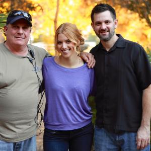 Marc Ferrero Carlie Casey and Sean Robert Olson on the set of The Contractor