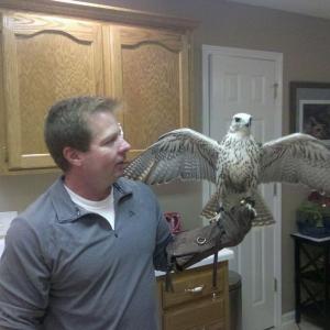 Dale Liner with White Gyr Falcon Feb 2011