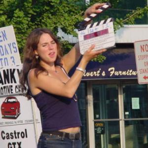 Melissa Howard (III) slates the last scene to be shot for Never Among Friends (2002)