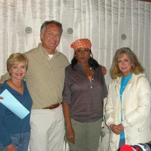 With Florence Henderson, Pam Greier & Donna Mills on the set of Ladies of The House.
