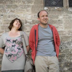 Still of Monica Dolan and Rory Kinnear in The Casual Vacancy (2015)
