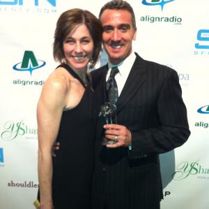 Indie Soap Awards post win with wife, Reamy Hall