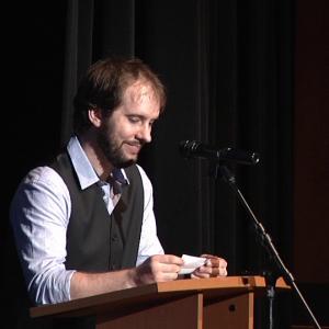 Michael Howard presents the Hint Fiction Film Contest award at the 2012 Vail Film Festival.