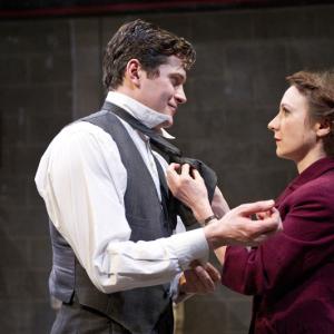 Kieran Bew as John and Polly Frame as Christine in Partrick Marbers After Miss Julie at the Young Vic Theatre