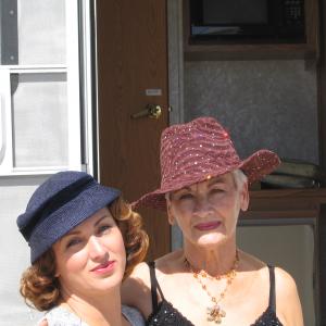 Ramsey with her mother on the set of West Texas Children's Story