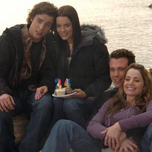 Still of Eric Lively, Gina Holden, Erica Durance and Dustin Milligan in The Butterfly Effect 2 (2006)