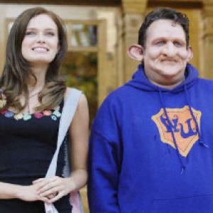 Sara Paxton as Marni and Christopher Robin Miller as the TrollAKA !! III in RETURN TO HALLOWEENTOWN on Disney Channel