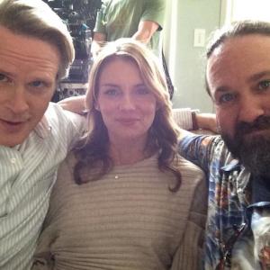 with Cary Elwes and Susan Misner on the set of Rob Reiner's BEING CHARLIE.