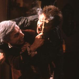 Still of Roddy McDowall and Chris Sarandon in Fright Night (1985)