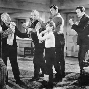 Still of Roddy McDowall Donald Crisp Barry Fitzgerald Patric Knowles John Loder and Rhys Williams in How Green Was My Valley 1941