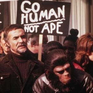 Still of Roddy McDowall and Ricardo Montalban in Conquest of the Planet of the Apes 1972
