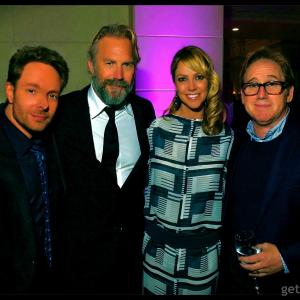 Caption left to right David Giammarco Kevin Costner Christine Baumgartner and Black or White director Mike Binder attend The Hollywood Foreign Press Association  InStyle Magazine Gala