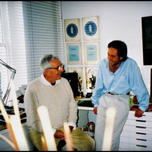 Oscarwinning Production Designer Sir Ken Adam and David Giammarco at home in Knightsbridge London