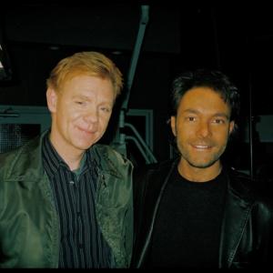 David Giammarco and David Caruso between takes filming 
