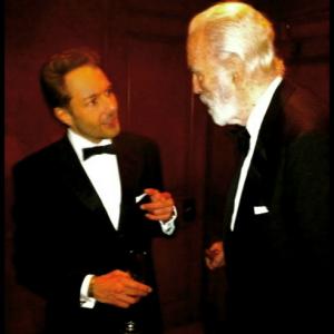 Sir Christopher Lee and David Giammarco attend the Royal World Premiere of the 50th Anniversary James Bond film SKYFALL at Royal Albert Hall, London.