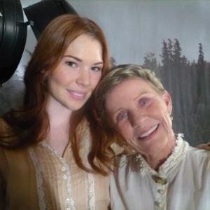 Courtney Halverson and Patty Duke on the set of Love Finds a Home