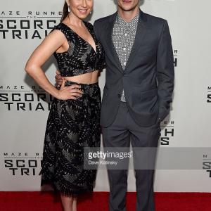 Actress Lora MartinezCunningham L and actor Dylan OBrien attend Maze Runner The Scorch Trials New York Premiere at Regal EWalk on September 15 2015 in New York City BILDNACHWEIS DAVE KOTINSKY