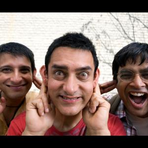 Still of Sharman Joshi Aamir Khan and Madhavan in 3 Idiots 2009