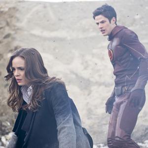 Still of Danielle Panabaker and Grant Gustin in The Flash (2014)