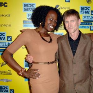 Christine Horn and Bill Oberst Jr at the premiere of Chris Eskas The Retrieal