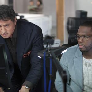 Still of Sylvester Stallone and 50 Cent in Pabegimo planas 2013