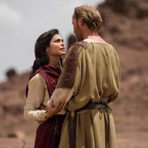 Still of Iain Glen and Morena Baccarin in The Red Tent 2014