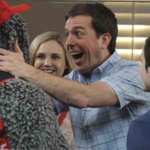 Still of Elijah Wood Ed Helms Jason Gann and Fiona Gubelmann in Wilfred 2011